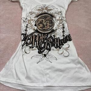 y2k apple bottoms graphic long t-shirt